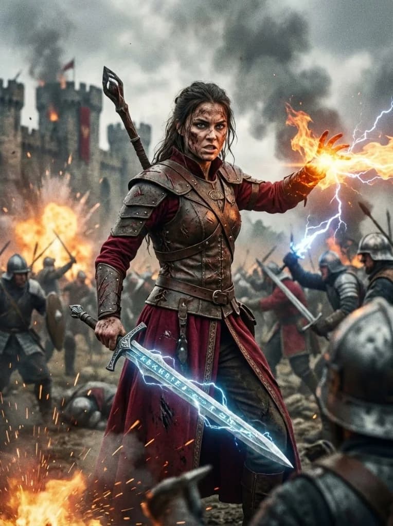 Fantasy warrior generated with uni-1