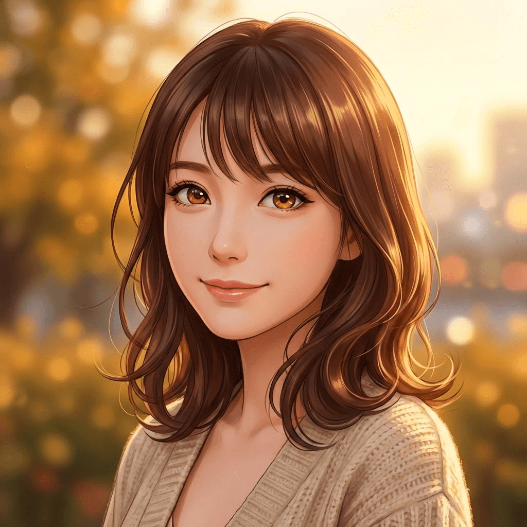 Half-realistic anime golden hour portrait - Rynjer AI Anime Generator