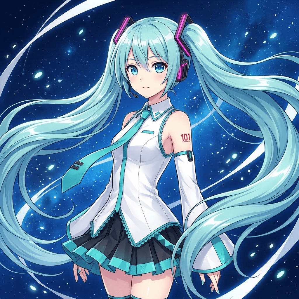 Cyberpunk virtual idol anime illustration - Rynjer AI Anime Generator